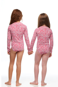 St Ives longsleeve Onsie Swimsuit Hot Pink