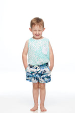 Load image into Gallery viewer, Boys Turquiose Leopard Print Singlet
