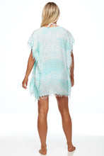 Load image into Gallery viewer, Fringe Kaftan - Turquoise Print