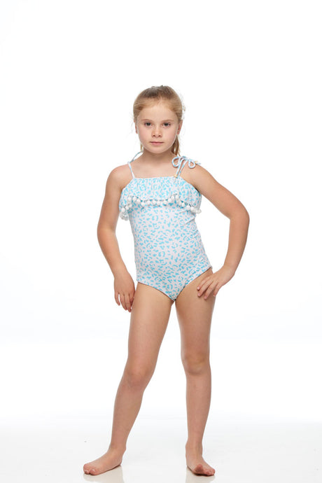 Isle Of White One Piece Swimmer Tuquoise Leopard