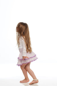Girls Purple Pompom Skirt